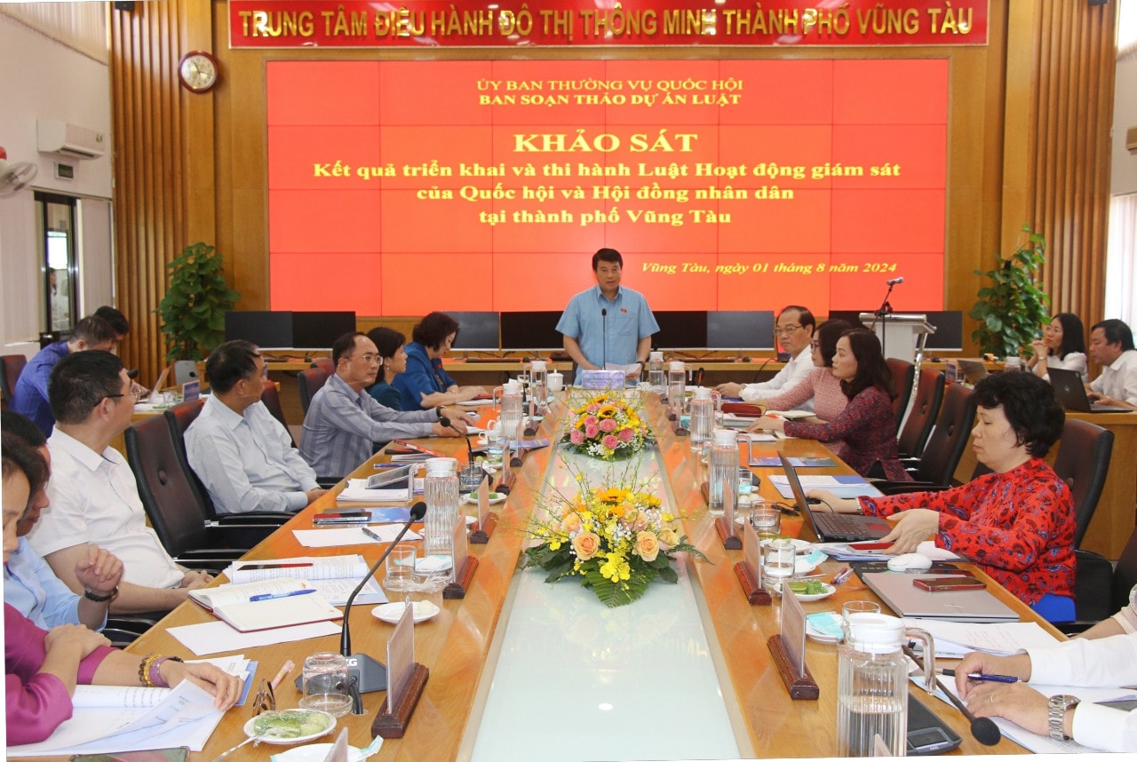 Quang cảnh cuộc làm việc Khảo sát việc thực hiện pháp luật về hoạt động giám sát của Quốc hội và HĐND tại TP. Vũng Tàu -0