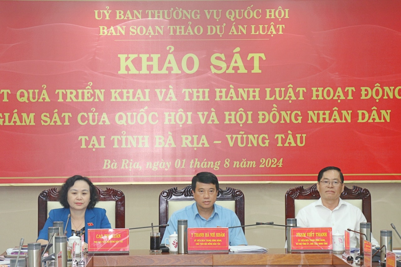 Ban soạn thảo Dự án Luật sửa đổi, bổ sung một số điều của Luật Hoạt động giám sát của Quốc hội và HĐND làm việc với HĐND tỉnh Bà Rịa - Vũng Tàu Ban soạn thảo luật giám sát của Quốc hội và HĐND khảo sát tại Bà Rịa - Vũng Tàu -0