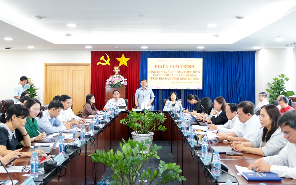 Thường trực HĐND tỉnh Bình Dương tổ chức Phiên giải trình tình hình và kết quả thực hiện các chính sách xã hội hóa trên địa bàn tỉnh - ẢNH PHƯƠNG CHI