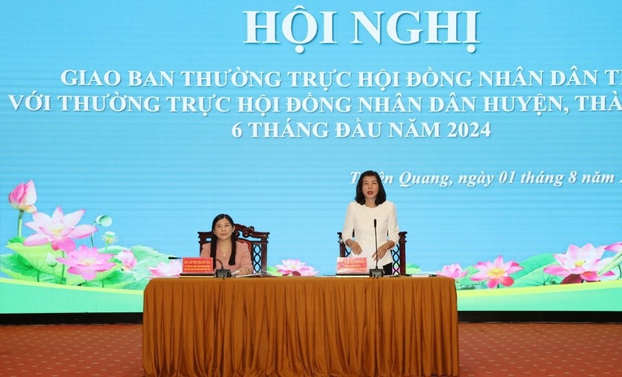 Chủ tọa điều hành hội nghị. Ảnh: An Nhiên