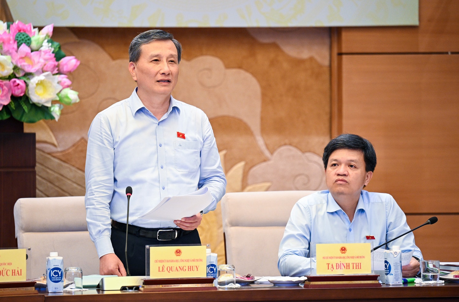 Chủ nhiệm Uỷ ban Khoa học, Công nghệ và Môi trường Lê Quang Huy phát biểu tại Hội thảo- Ảnh H. ngọc