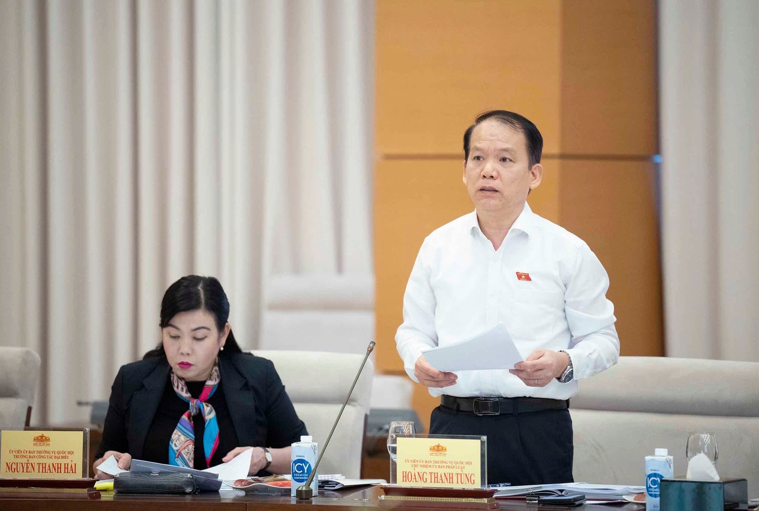 Chủ nhiệm Ủy ban Pháp luật Hoàng Thanh Tùng phát biểu