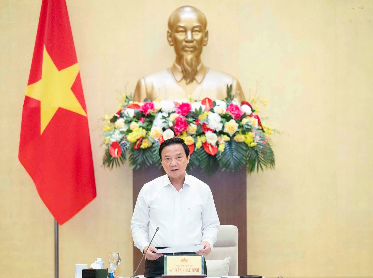 Phó Chủ tịch Quốc hội Nguyễn Khắc Định chủ trì họp giao ban giữa Lãnh đạo Quốc hội và Thường trực các cơ quan của Quốc hội -0