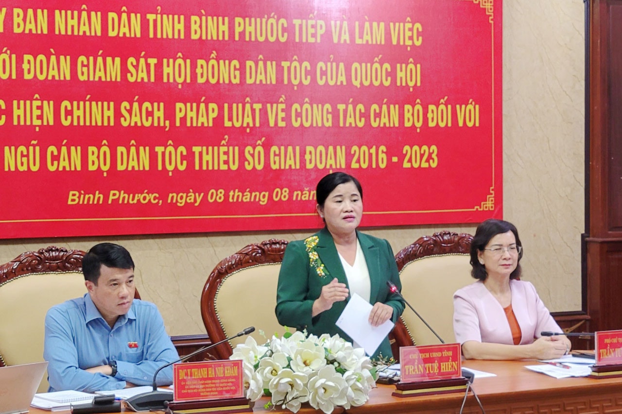 Đoàn giám sát của Hội đồng Dân tộc làm việc với UBND tỉnh Bình Phước -0