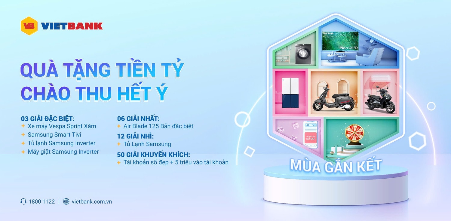 Vietbank ra mắt chương trình khuyến mãi “Quà tặng tiền tỷ - Chào thu hết ý” -0