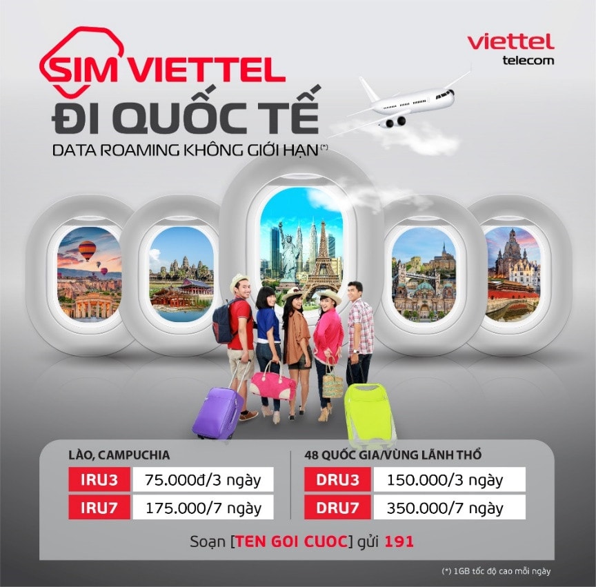 Viettel cung cấp thêm 4 gói cước data Roaming không giới hạn tại nhiều quốc gia lớn -0