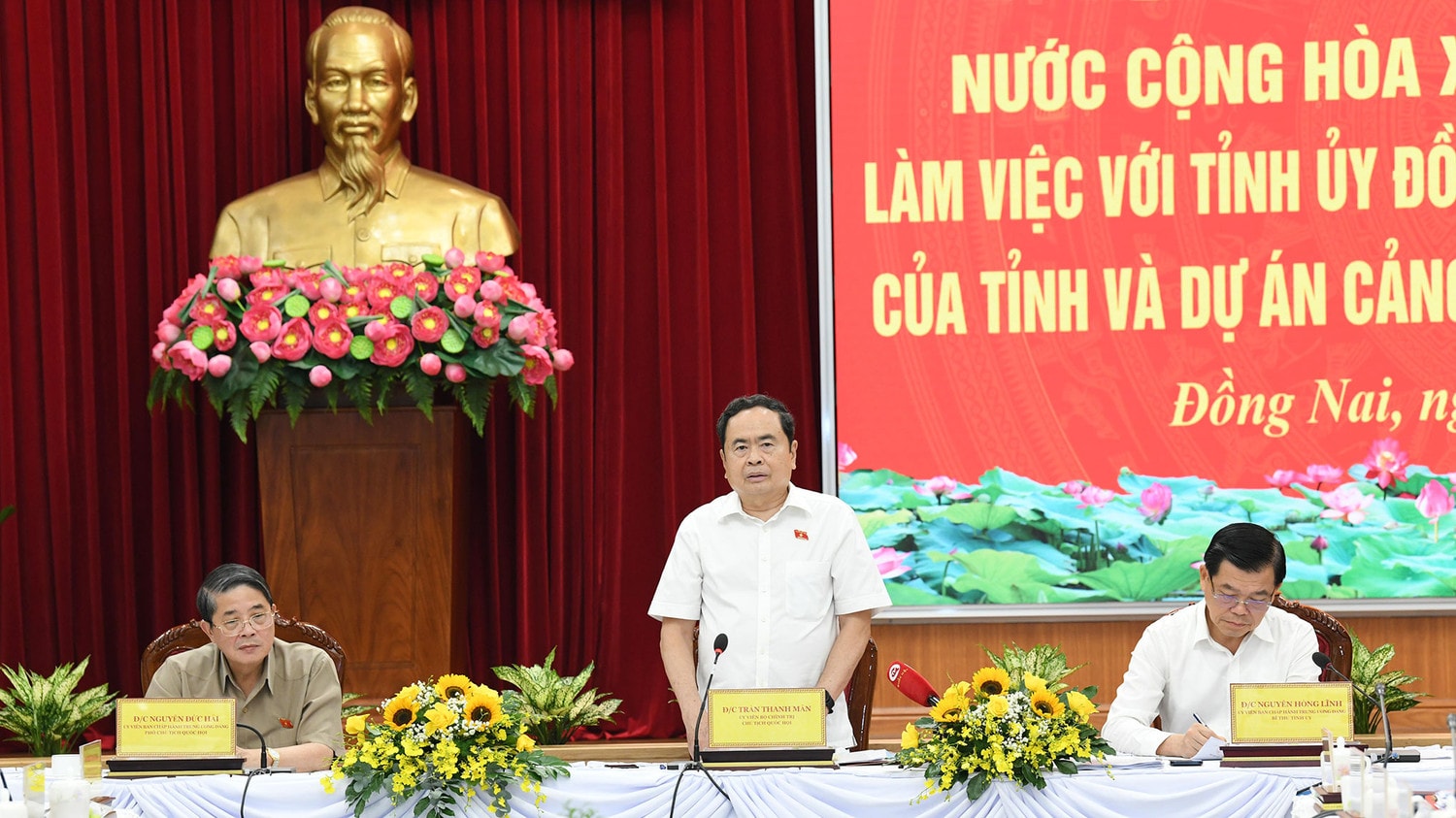 Chủ tịch Quốc hội Trần Thanh Mẫn làm việc với Ban Thường vụ Tỉnh ủy Đồng Nai