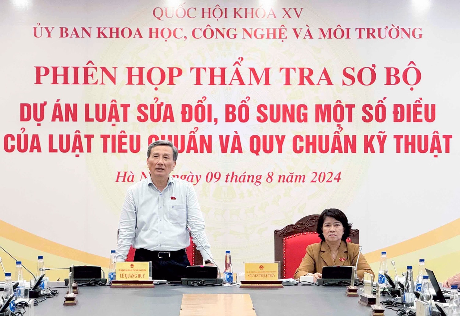 Chủ nhiệm Ủy ban Khoa học, Công nghệ và Môi trường Lê Quang Huy phát biểu tại cuộc họp - Ảnh: Thanh Hải