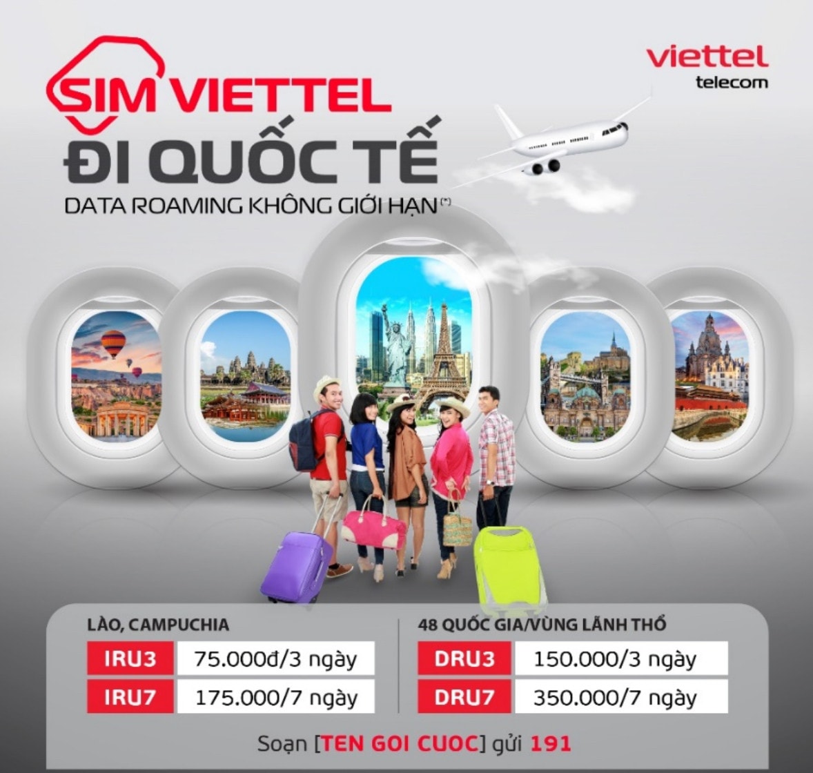 Viettel cung cấp thêm 4 gói cước data Roaming không giới hạn tại nhiều quốc gia lớn -0