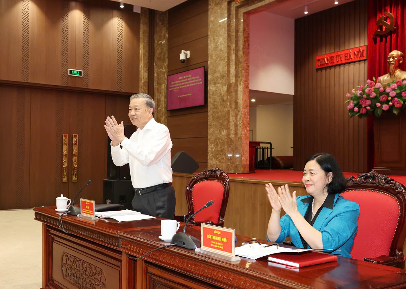 Tổng Bí thư, Chủ tịch nước Tô Lâm thăm, làm việc với Ban Thường vụ Thành ủy Hà Nội -0