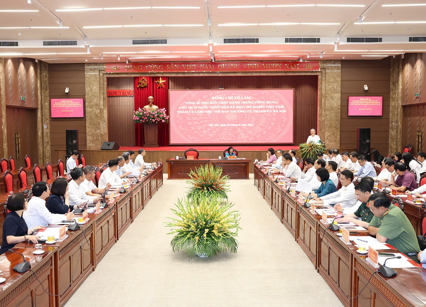 Tổng Bí thư, Chủ tịch nước Tô Lâm thăm, làm việc với Ban Thường vụ Thành ủy Hà Nội -0