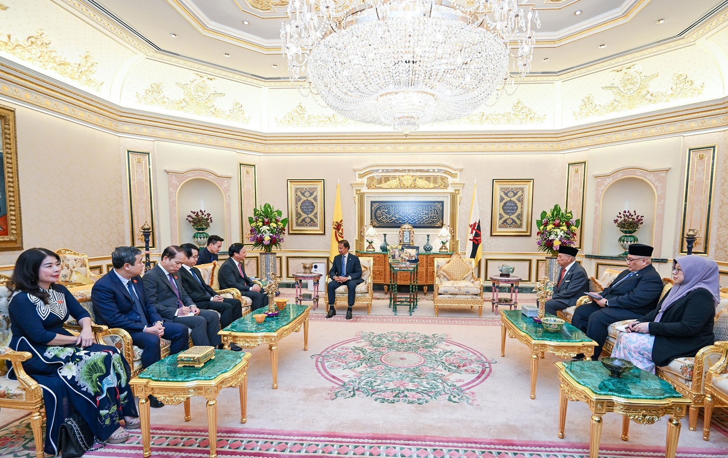 NA Vice Chairman Nguyen Khac Dinh had meetings with Sultan of Brunei Haji Hassanal Bolkiah. Photo: VNA NA Vice Chairman meets with Sultan, Speaker of Legislative Council of Brunei -0