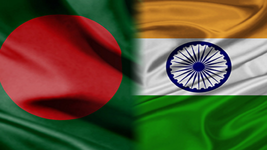 Cờ Bangladesh và Ấn Độ - Ảnh: BBS