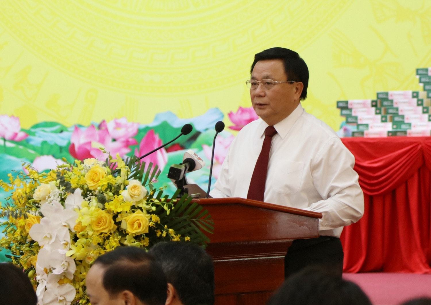 Uỷ viên Bộ Chính trị, Giám đốc Học viện Chính trị Quốc gia Hồ Chí Minh, Chủ tịch Hội đồng Lý luận Trung ương Nguyễn Xuân Thắng phát biểu (ảnh: An Nhiên) 0r2a9125.jpg -0