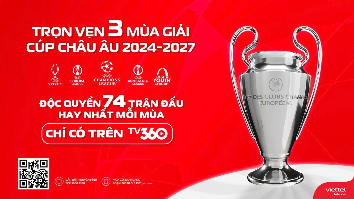 Thưởng thức trọn vẹn 3 mùa giải Cúp Châu Âu và 74 trận độc quyền C1 hay nhất mỗi mùa chỉ có trên TV360 -1