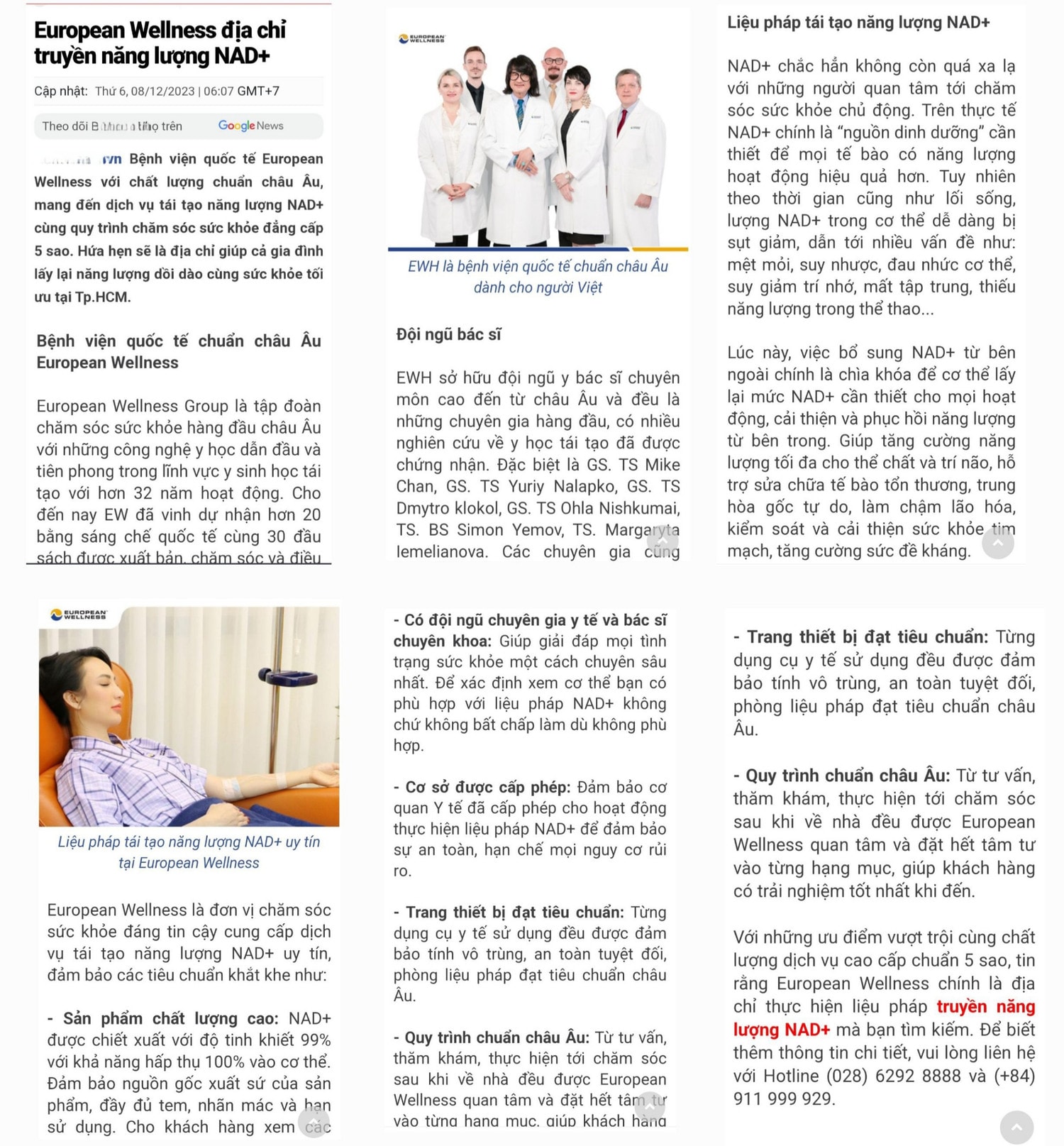 TP. Hồ Chí Minh: Phòng khám European Wellness quảng cáo NAD+ như “thần dược”, chữa bệnh không cần dùng thuốc