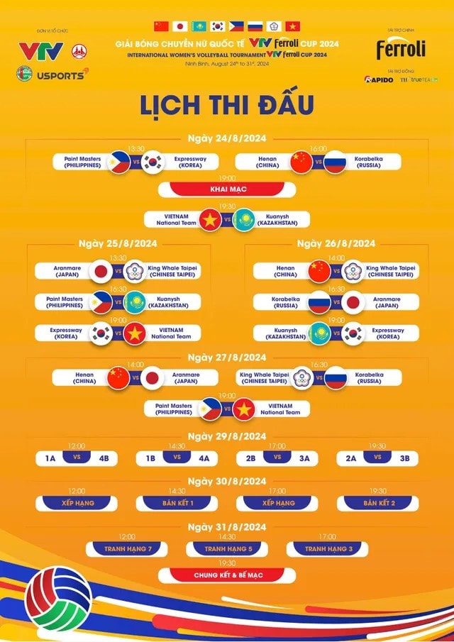 Khai mạc Giải Bóng chuyền nữ quốc tế VTV Ferroli Cup 2024