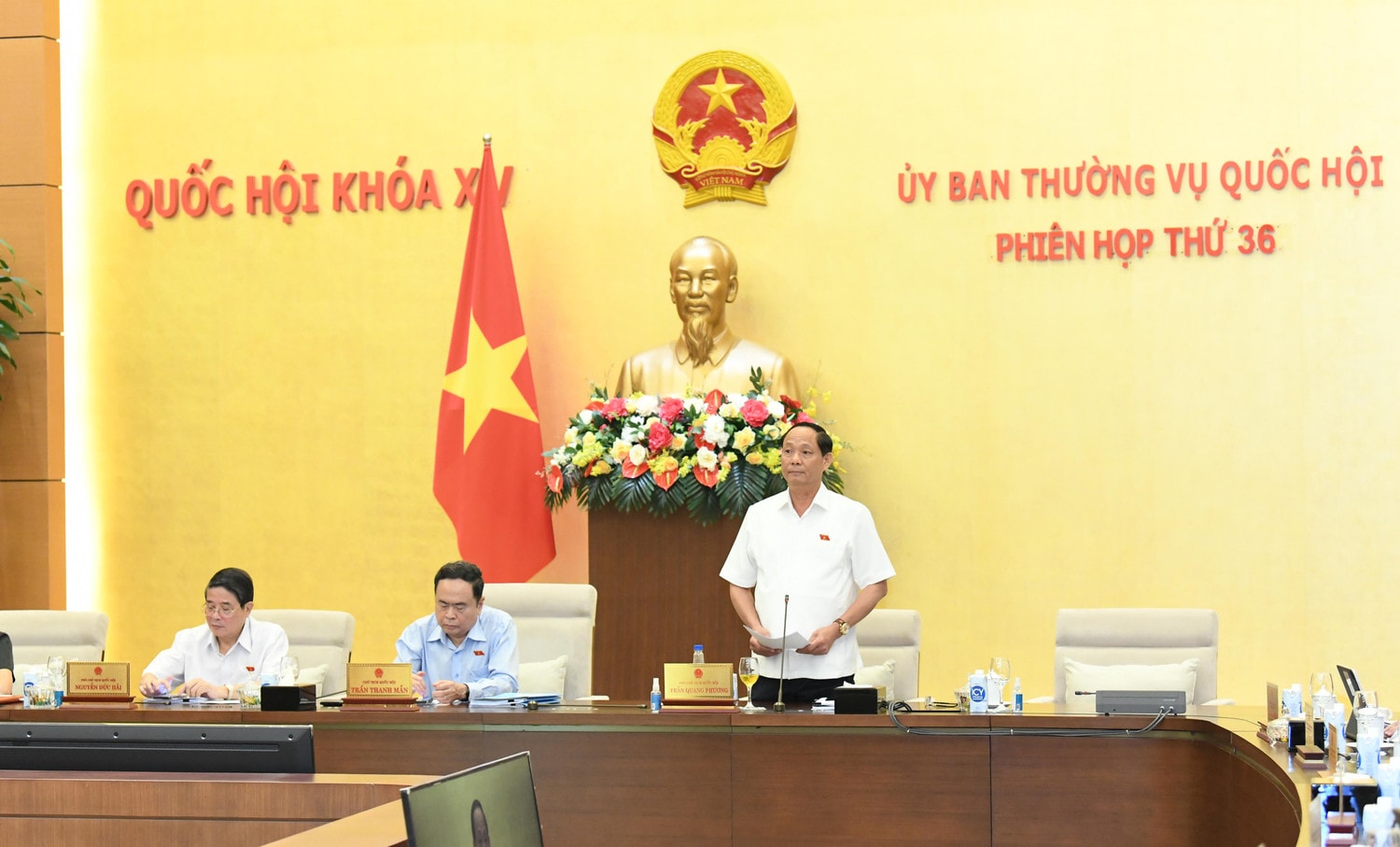 Phó Chủ tịch Quốc hội, Thượng tướng Trần Quang Phương phát biểu. Ảnh: Lâm Hiển Bảo đảm có trọng điểm, khoa học, hợp lý, hiệu quả -0