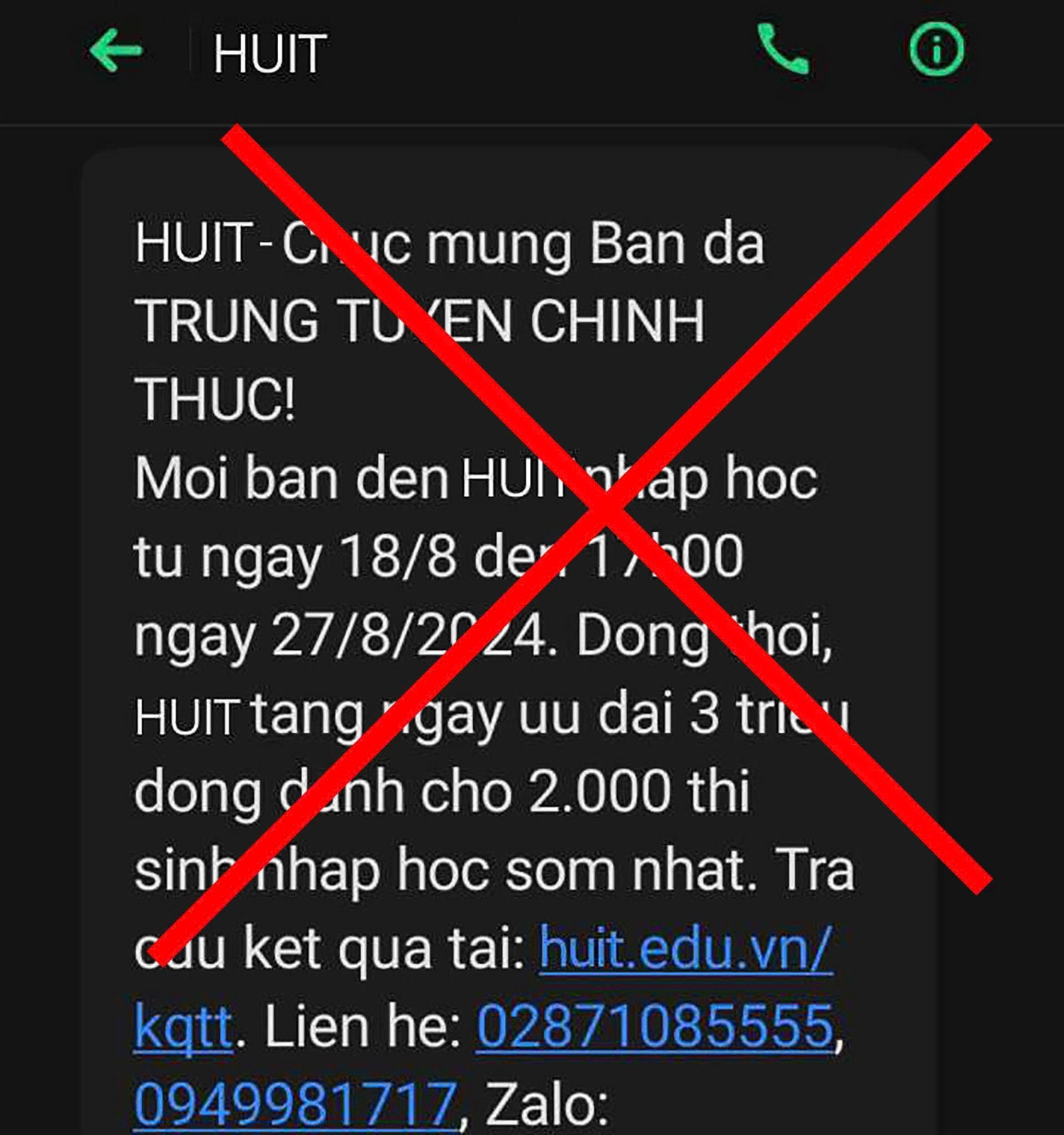 Nhiều trường đại học cảnh báo lừa đảo nhập học -0