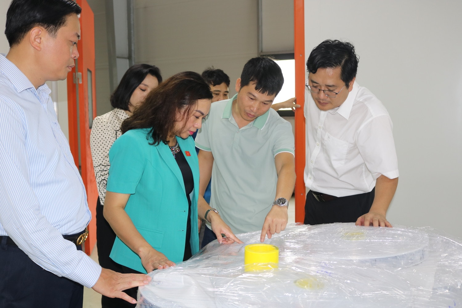 Đoàn ĐBQH tỉnh khảo sát thực tế, nắm bắt tình hình hoạt động của các dự án đang triển khai trên địa bàn. Ảnh: Hải Dương