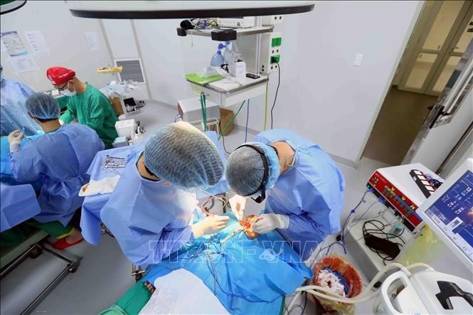 Doctors perform surgeries to reshape lips, rebuild palates, and restore lips to give patients a new facial appearance. (Photo: VNA) Programme brings smile to children with lip, palate deformities -0