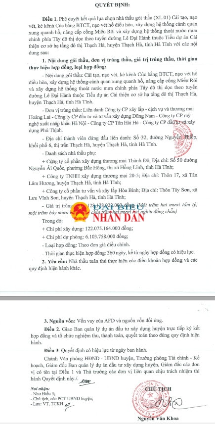 Hiệu quả trong hoạt động đấu thầu Công ty CP Xây lắp – Dịch vụ và thương mại Hoàng Lai và liên danh: Trúng gói thầu hơn 128 tỷ đồng, tiết kiệm cho ngân sách “siêu thấp” -0