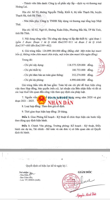 Hiệu quả trong hoạt động đấu thầu Công ty CP Xây lắp – Dịch vụ và thương mại Hoàng Lai và liên danh: Trúng gói thầu hơn 128 tỷ đồng, tiết kiệm cho ngân sách “siêu thấp” -0