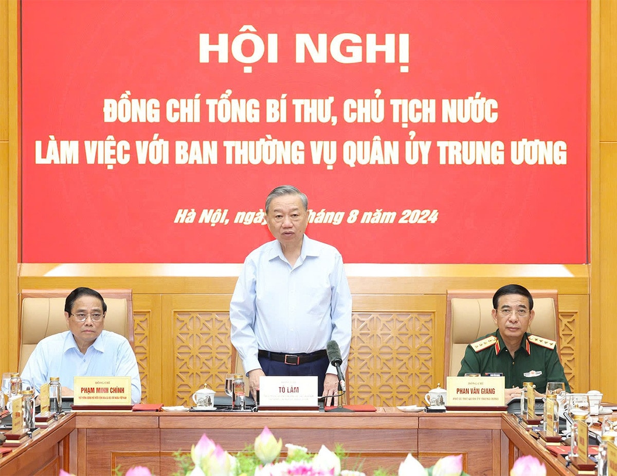 Tổng Bí thư, Chủ tịch nước Tô Lâm làm việc với Ban Thường vụ Quân ủy Trung ương -1