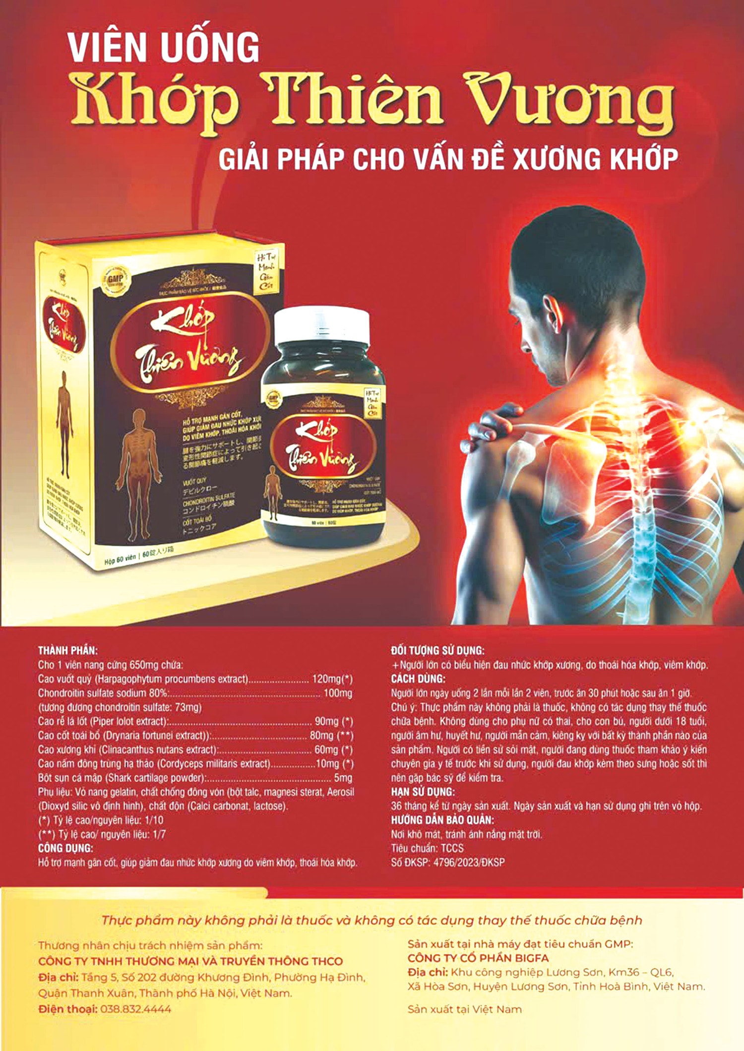 KHỚP THIÊN VƯƠNG - HỖ TRỢ ỔN ĐỊNH CHO NGƯỜI BỆNH XƯƠNG KHỚP -0