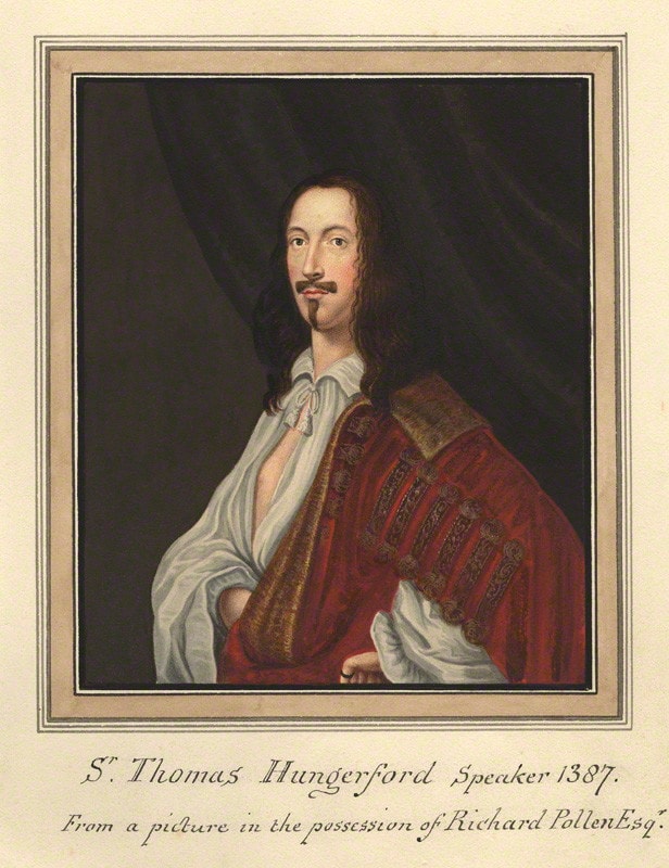 1 - Sir Thomas de Hungerford của Hạ viện Anh là Chủ tịch đầu tiên trên thế giới. Ảnh wikidata