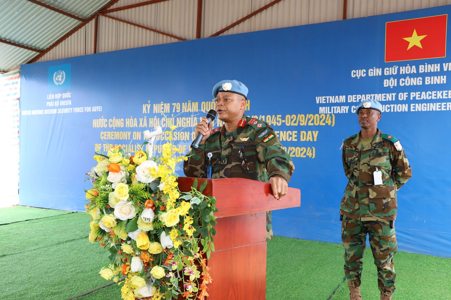 Trang trọng Lễ kỷ niệm Ngày Quốc khánh 2.9 của lực lượng gìn giữ hòa bình tại châu Phi ảnh 3 Xúc động Lễ kỷ niệm ngày Quốc khánh 2.9 của lực lượng gìn giữ hòa bình tại châu Phi