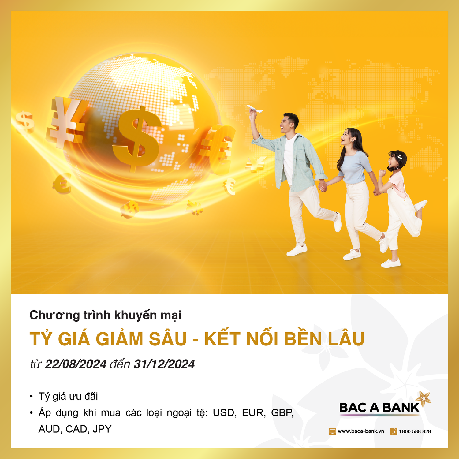 Bac A Bank ưu đãi tỷ giá cho khách hàng mua ngoại tệ và chuyển tiền quốc tế -0