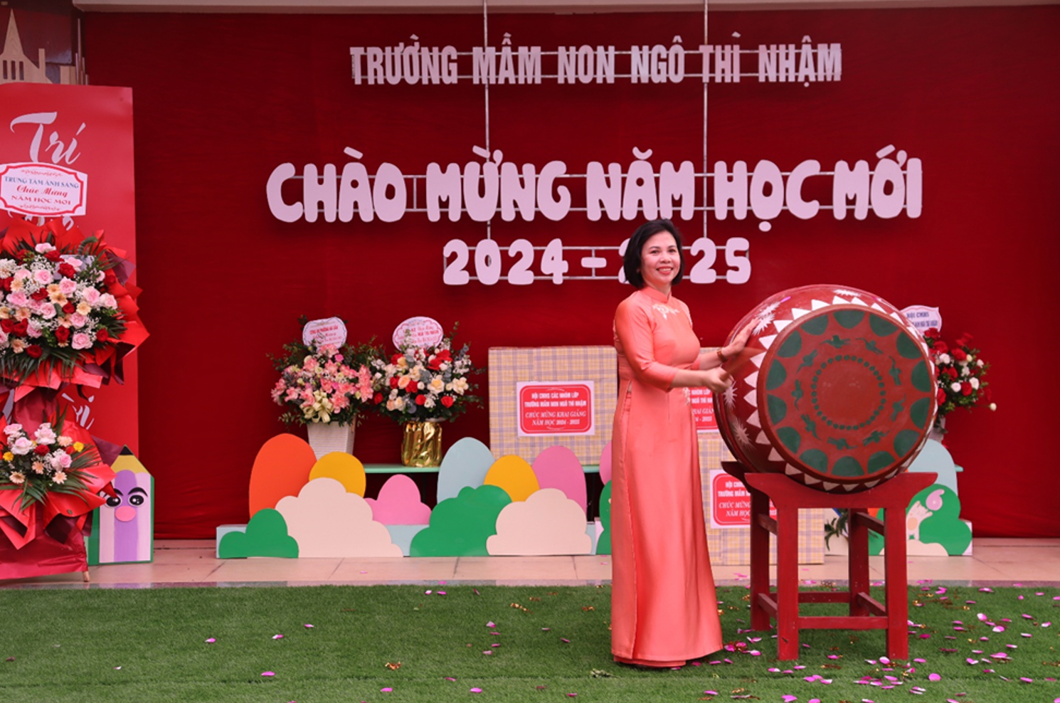 Quận Hà Đông (Hà Nội): Trường Mầm non Ngô Thì Nhậm tưng bừng đón năm học mới -0