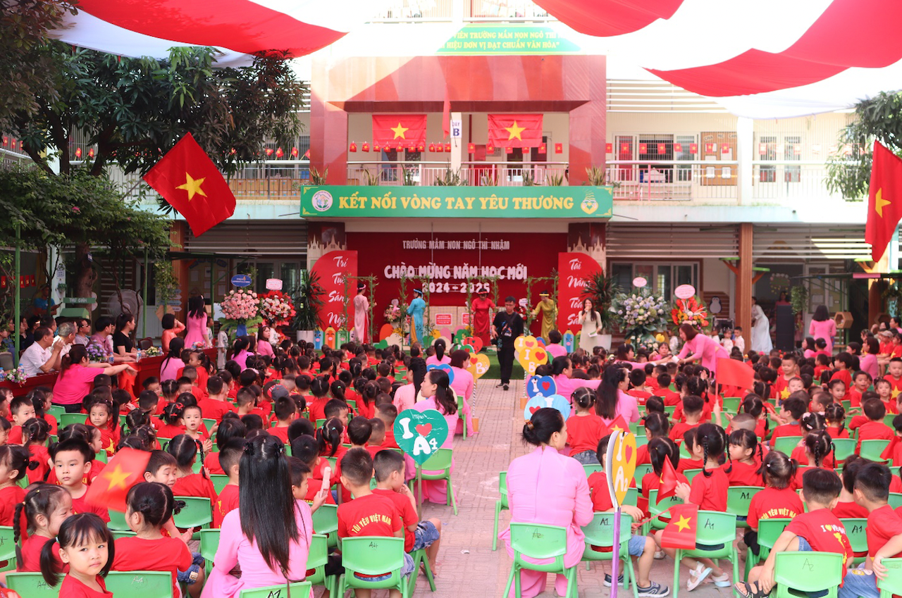 Quận Hà Đông (Hà Nội): Trường Mầm non Ngô Thì Nhậm tưng bừng đón năm học mới -0