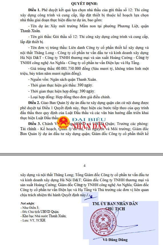 Hà Nội: Lộ diện nhà thầu “quen mặt” thường xuyên trúng thầu tại quận Thanh Xuân -0