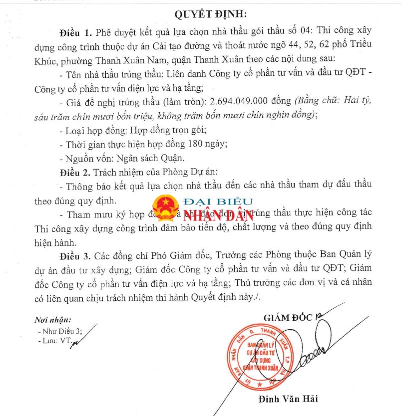 Hà Nội: Lộ diện nhà thầu “quen mặt” thường xuyên trúng thầu tại quận Thanh Xuân -0