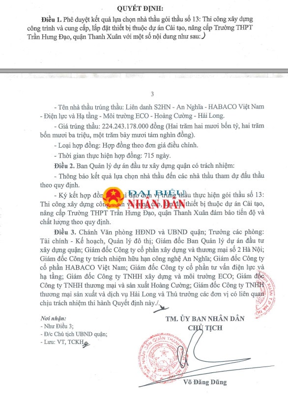 Hà Nội: Lộ diện nhà thầu “quen mặt” thường xuyên trúng thầu tại quận Thanh Xuân -0