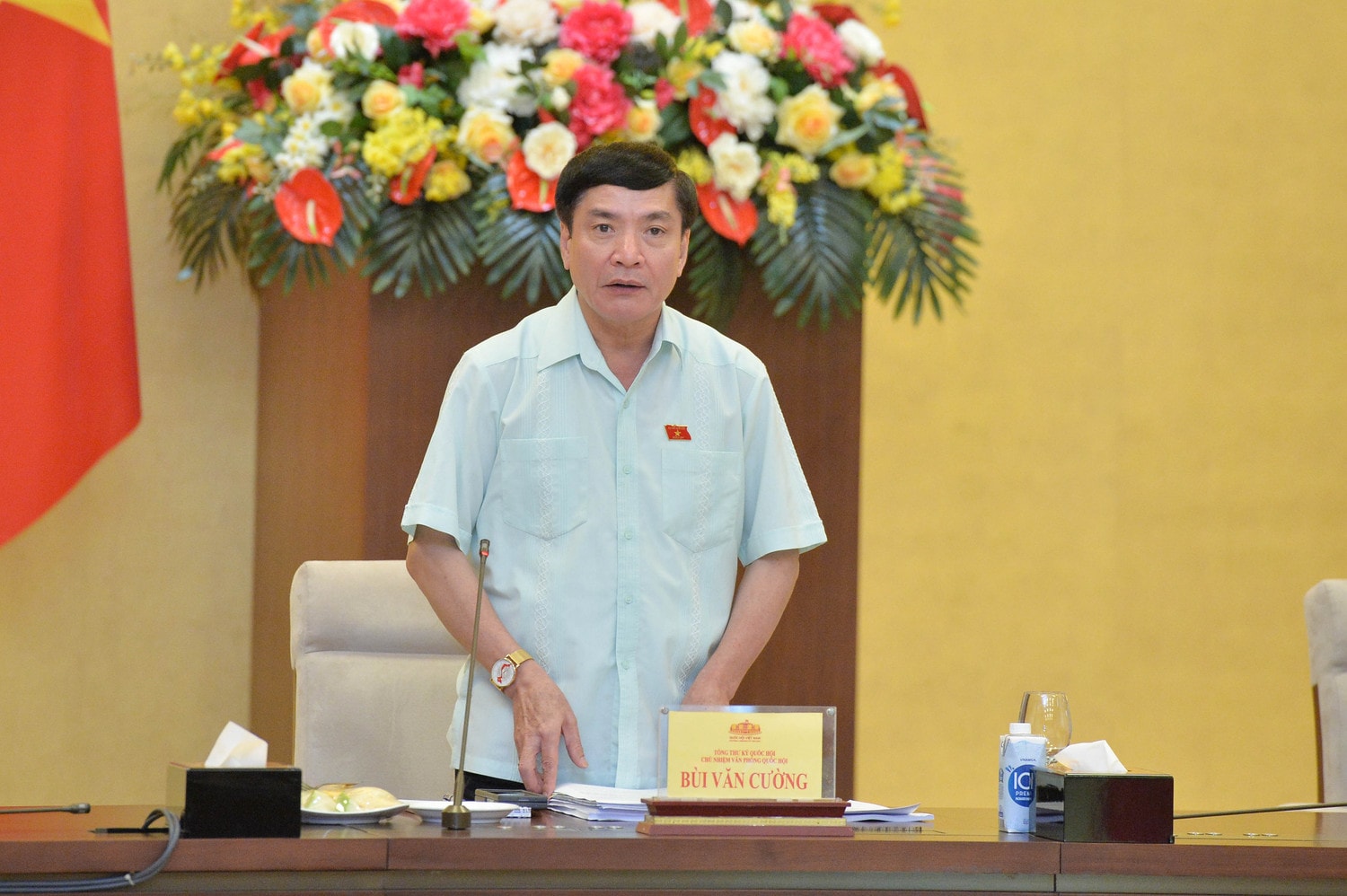 Tổng Thư ký QH, Chủ nhiệm VPQH Bùi Văn Cường phát biểu