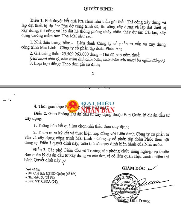 Hà Nội: Công ty Cổ phần tư vấn và xây dựng công trình Mai Linh thường xuyên “trúng thầu sát giá” -0