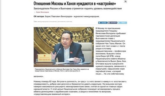 Báo Độc lập của Nga: Quan hệ Moscow và Hà Nội đứng trước cơ hội lớn để phát triển -0