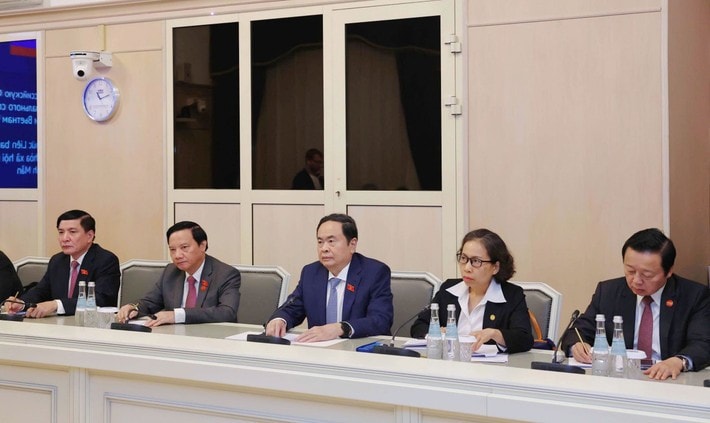Chairman of the Vietnamese National Assembly Tran Thanh Man at the meeting. Photo: VNA hm4-8607.jpg