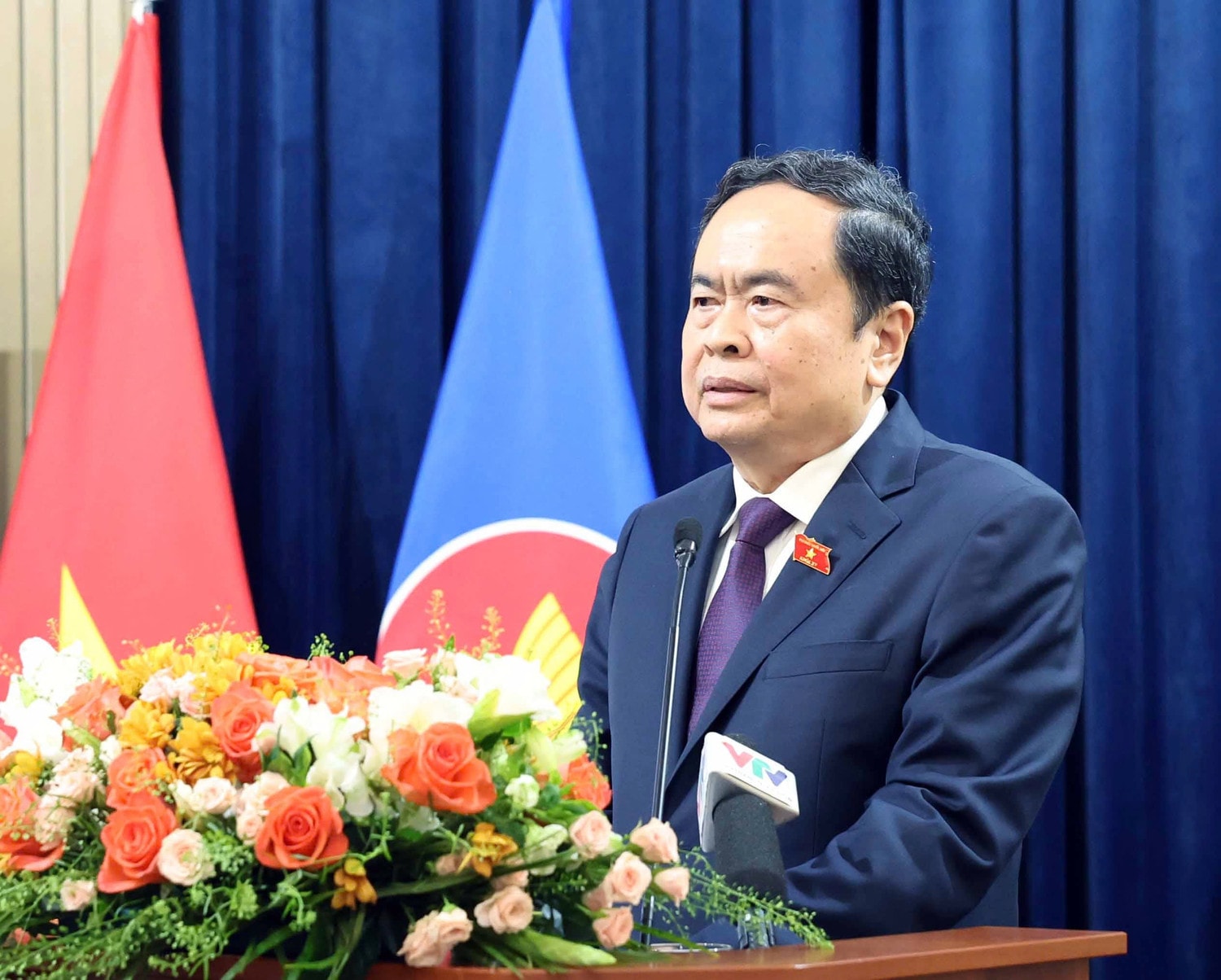 Chủ tịch Quốc hội Trần Thanh Mẫn phát biểu tại tại trụ sở Đại sứ quán Việt Nam, Thủ đô Moscow