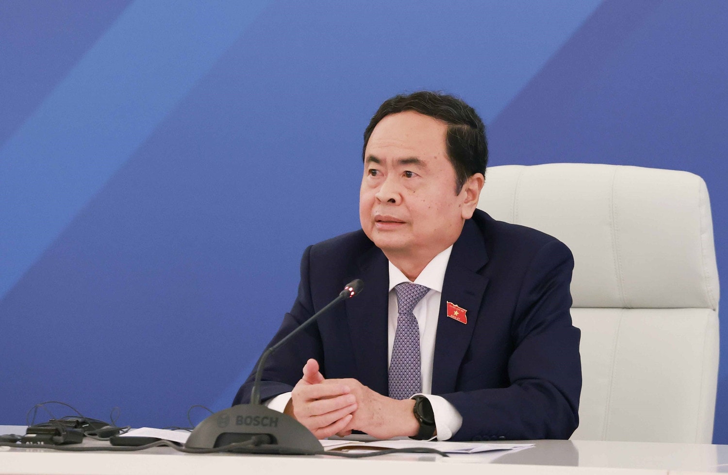 Chủ tịch Quốc hội Trần Thanh Mẫn phát biểu tại Phiên họp thứ 3 của Ủy ban Hợp tác Liên nghị viện Quốc hội Việt Nam - Duma Quốc gia Quốc hội liên bang, Liên bang Nga
