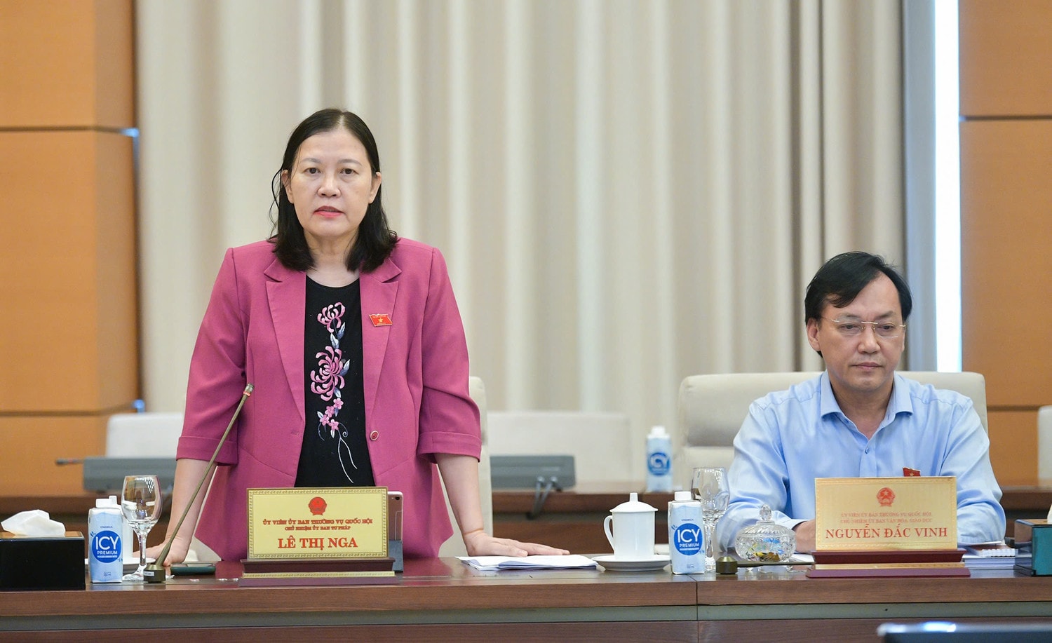 Chủ nhiệm Ủy ban Tư pháp Lê Thị Nga phát biểu. Ảnh: Hồ Long