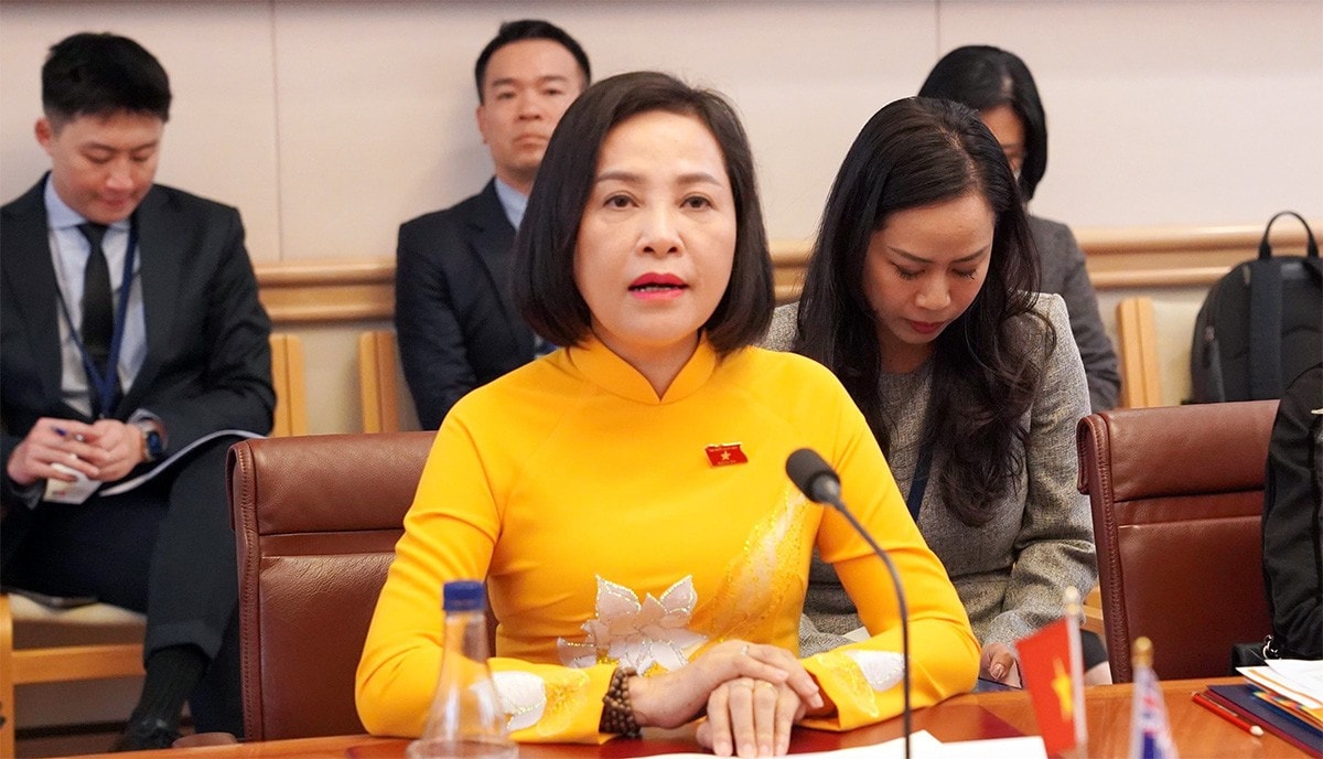 Phó Chủ tịch Quốc hội Nguyễn Thị Thanh trao đổi với Bộ trưởng Phụ nữ, Tài chính và Dịch vụ công Australia