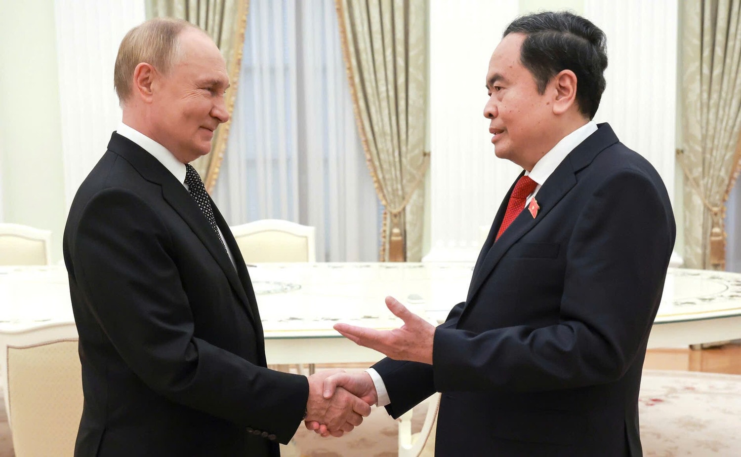 Chủ tịch Quốc hội Trần Thanh Mẫn hội kiến Tổng thống Liên bang Nga Vladimir Putin. Ảnh: Thống Nhất – TTXVN