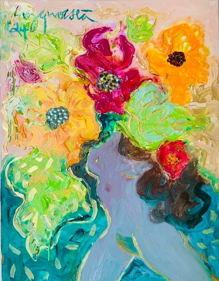“Những đóa hoa của tình yêu”, Acrylic on canvas, 2024, Công Quốc Hà