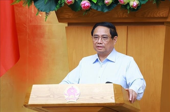 Thủ tướng Phạm Minh Chính chủ trì phiên họp Chính phủ chuyên đề về xây dựng pháp luật tháng 9.2024. Ảnh: Dương Giang/TTXVN