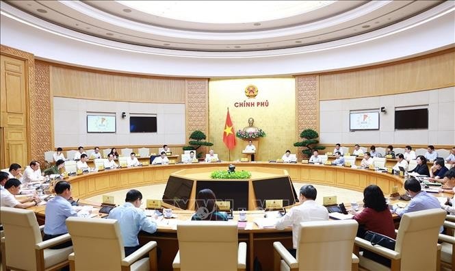 Phiên họp Chính phủ chuyên đề về xây dựng pháp luật tháng 9.2024. Ảnh: Dương Giang/TTXVN