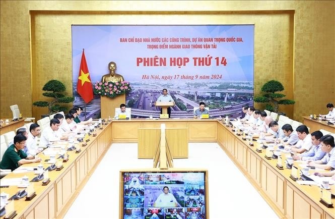 Phiên họp thứ 14 của Ban Chỉ đạo Nhà nước các công trình, dự án quan trọng quốc gia, trọng điểm ngành giao thông vận tải. Ảnh: Dương Giang/TTXVN